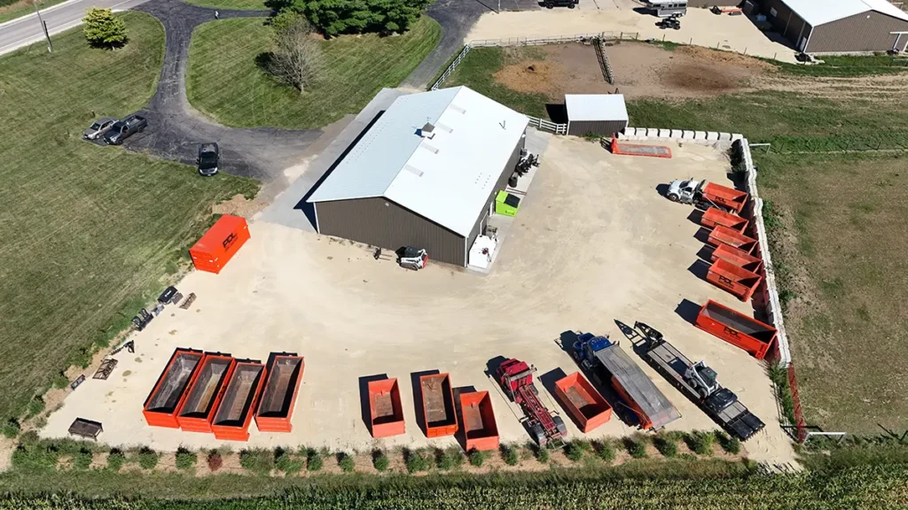 An aerial photograph of a farm. Wisco Aerial & Ground Services provides aerial photography and videography to all of Southern Wisconsin.
